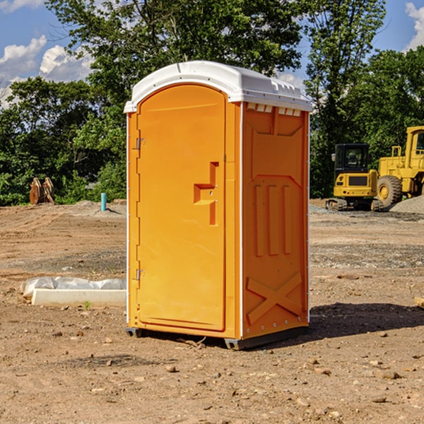 how often are the portable restrooms cleaned and serviced during a rental period in Panora IA